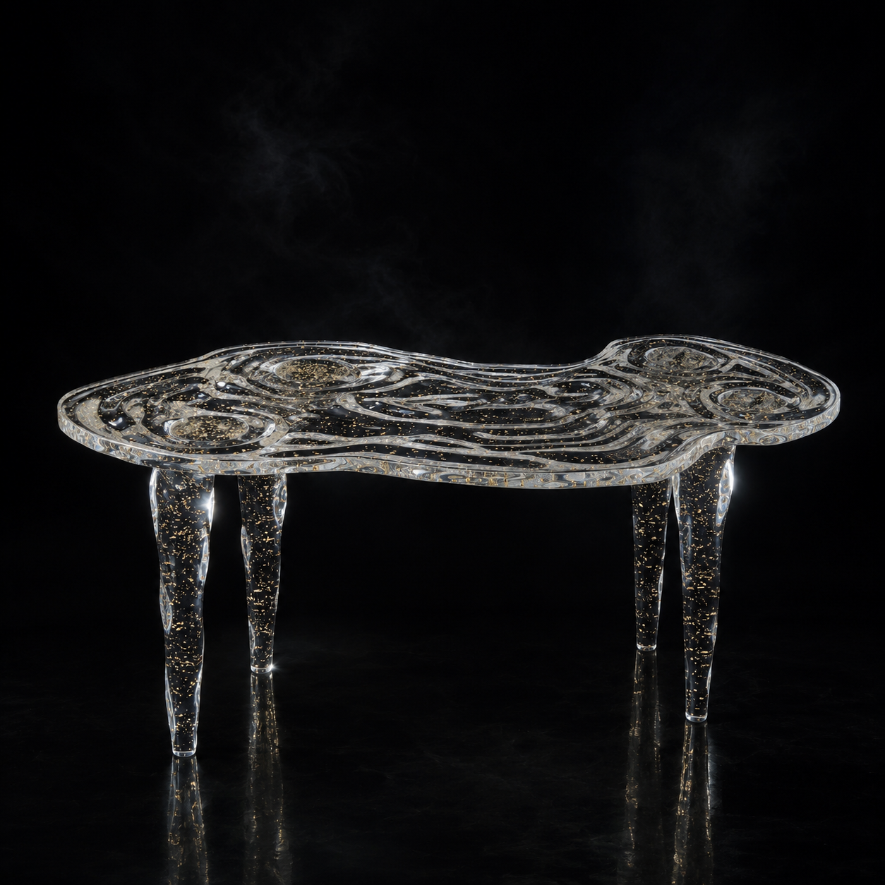 Gold Leaf and Crystal Coffee Table (2)