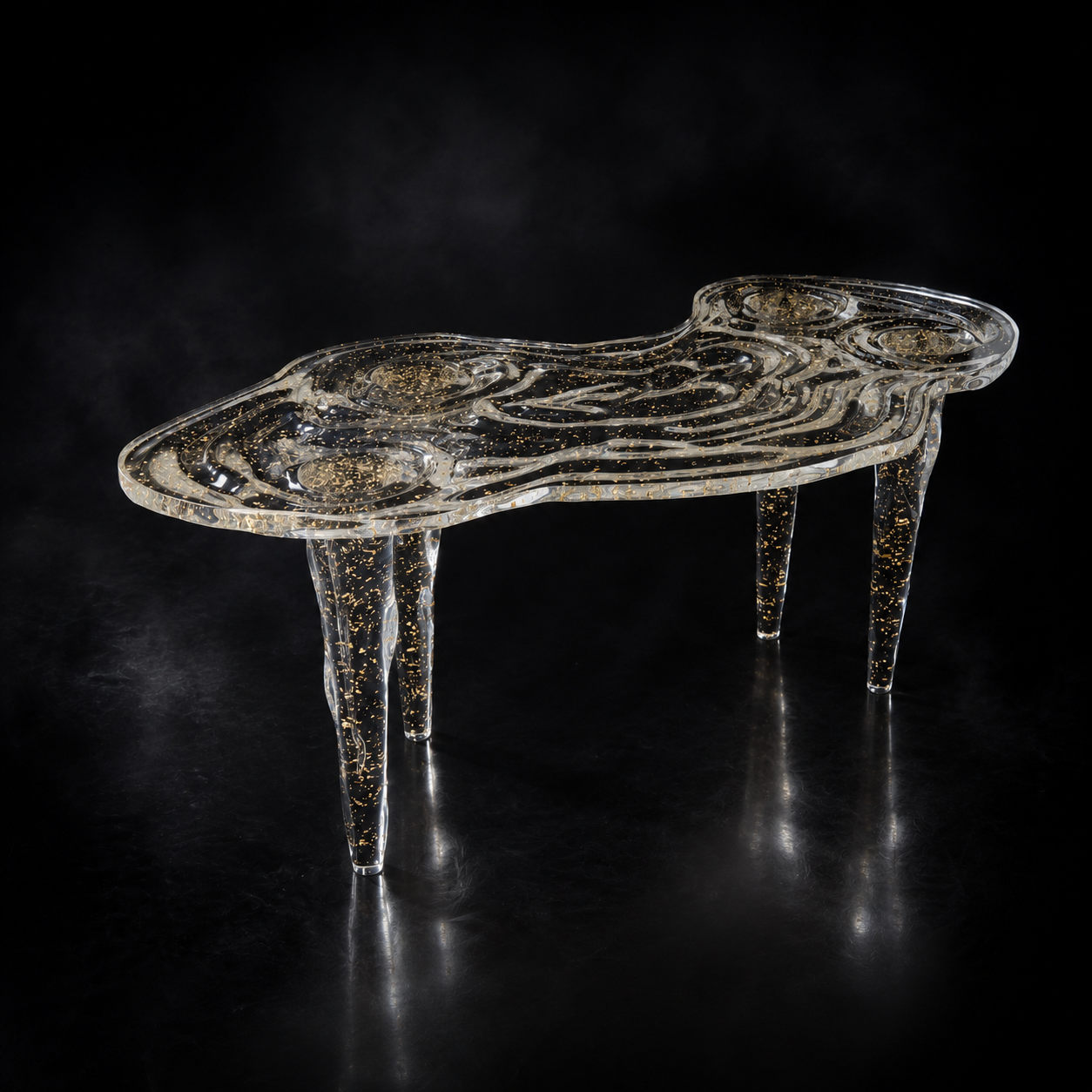 Gold Leaf and Crystal Coffee Table (3)