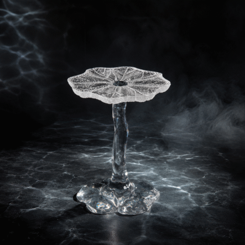 Lotus Vortex Crystal Side Table | Sculptural Art Furniture