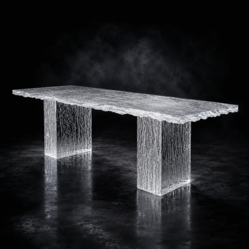 Glacial Ice Crystal Dining Table | Cracked Ice Art Furniture