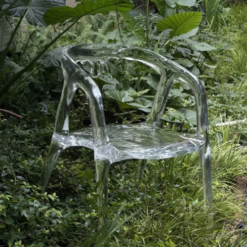 Crystal Dining Chair | Transparent Sculptural Accent Seating B