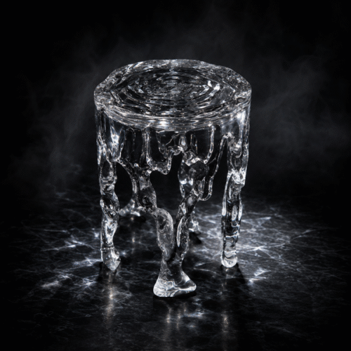 Waterdrop Crystal Side Table | Transparent Ripple Stool