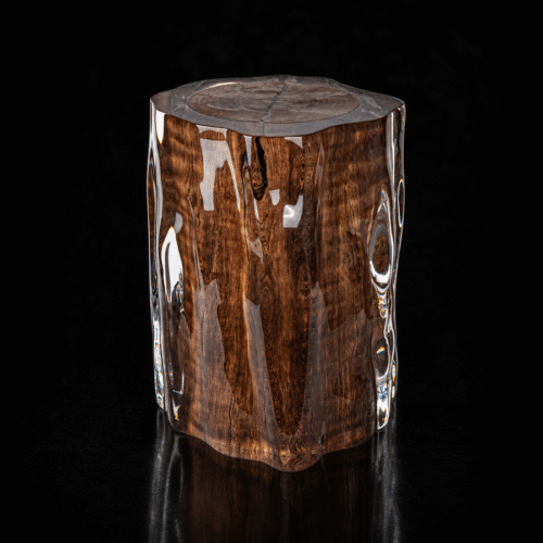 Tree Trunk Crystal Side Table | Sculptural Log Stool