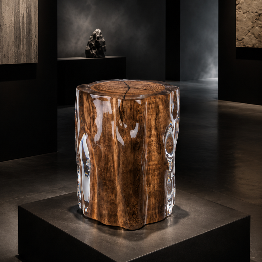 wood Crystal stools (8)