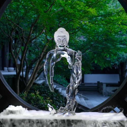 "ethereal emptiness" zen buddha crystal sculpture | abstract art decor