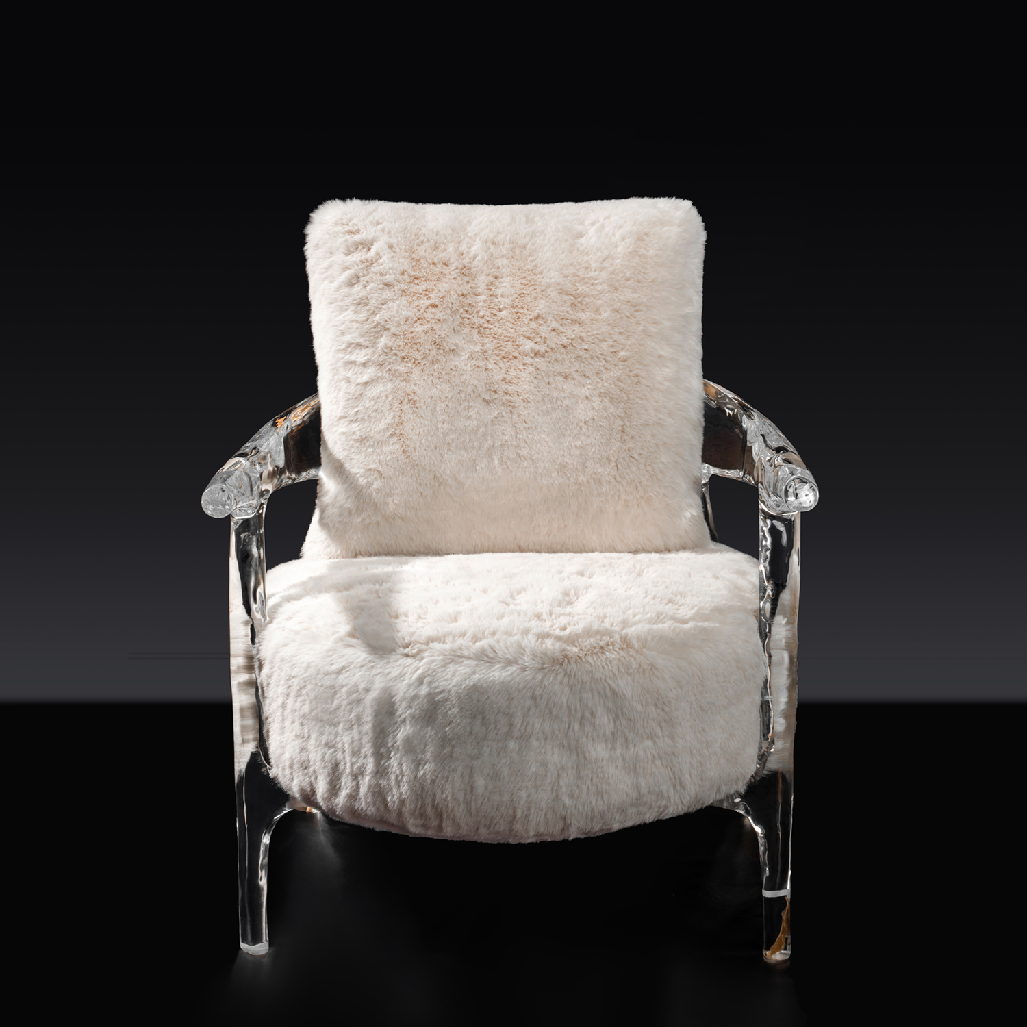 crystal & wool armchair | modern horseshoe back chair crystal & wool armchair | modern horseshoe back chair