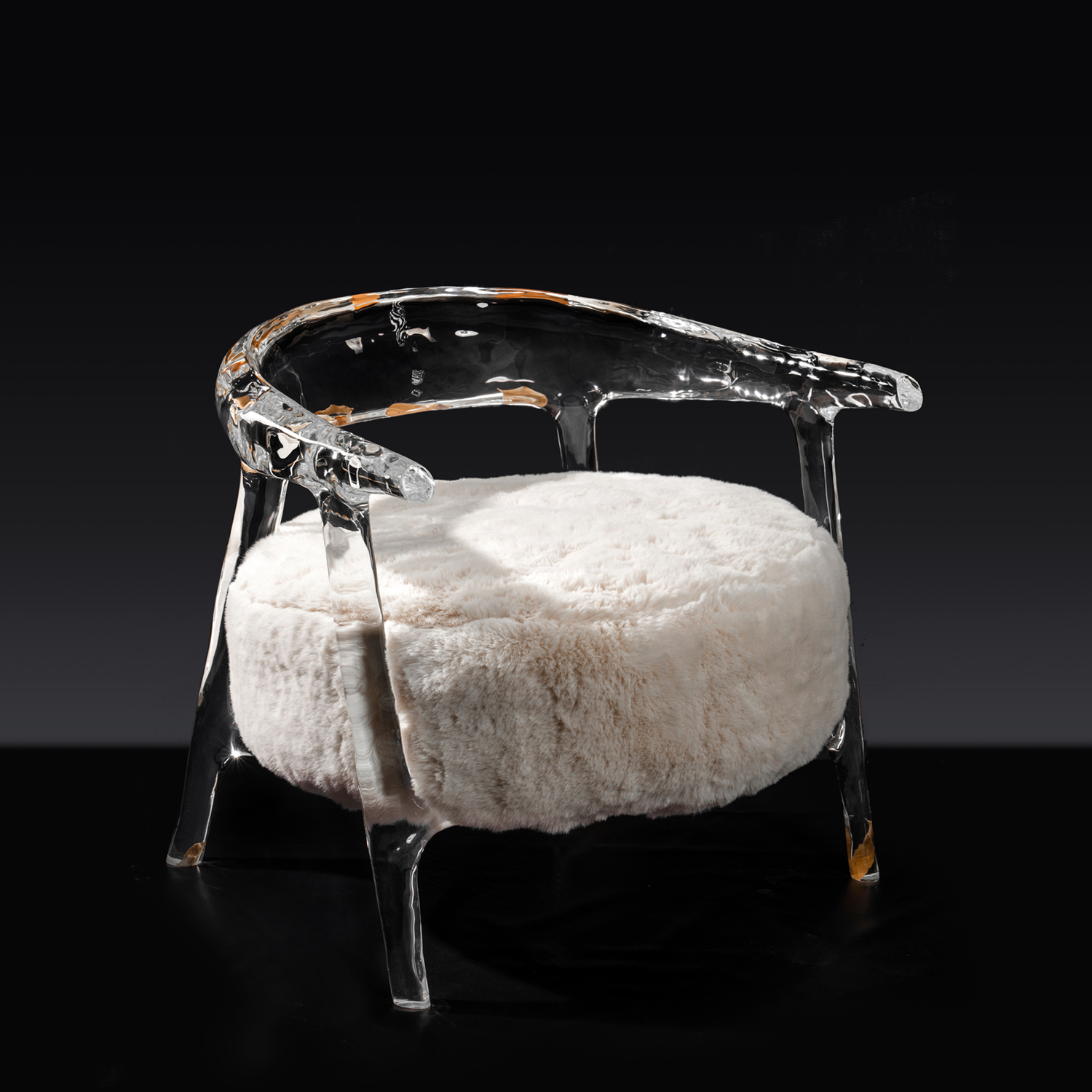 crystal & wool armchair | modern horseshoe back chair crystal & wool armchair | modern horseshoe back chair