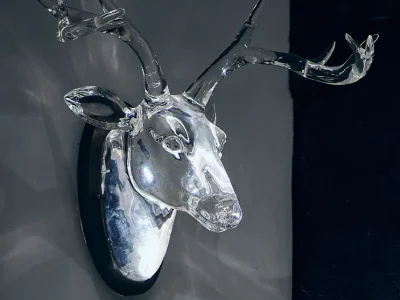 Deer-head wall lamp